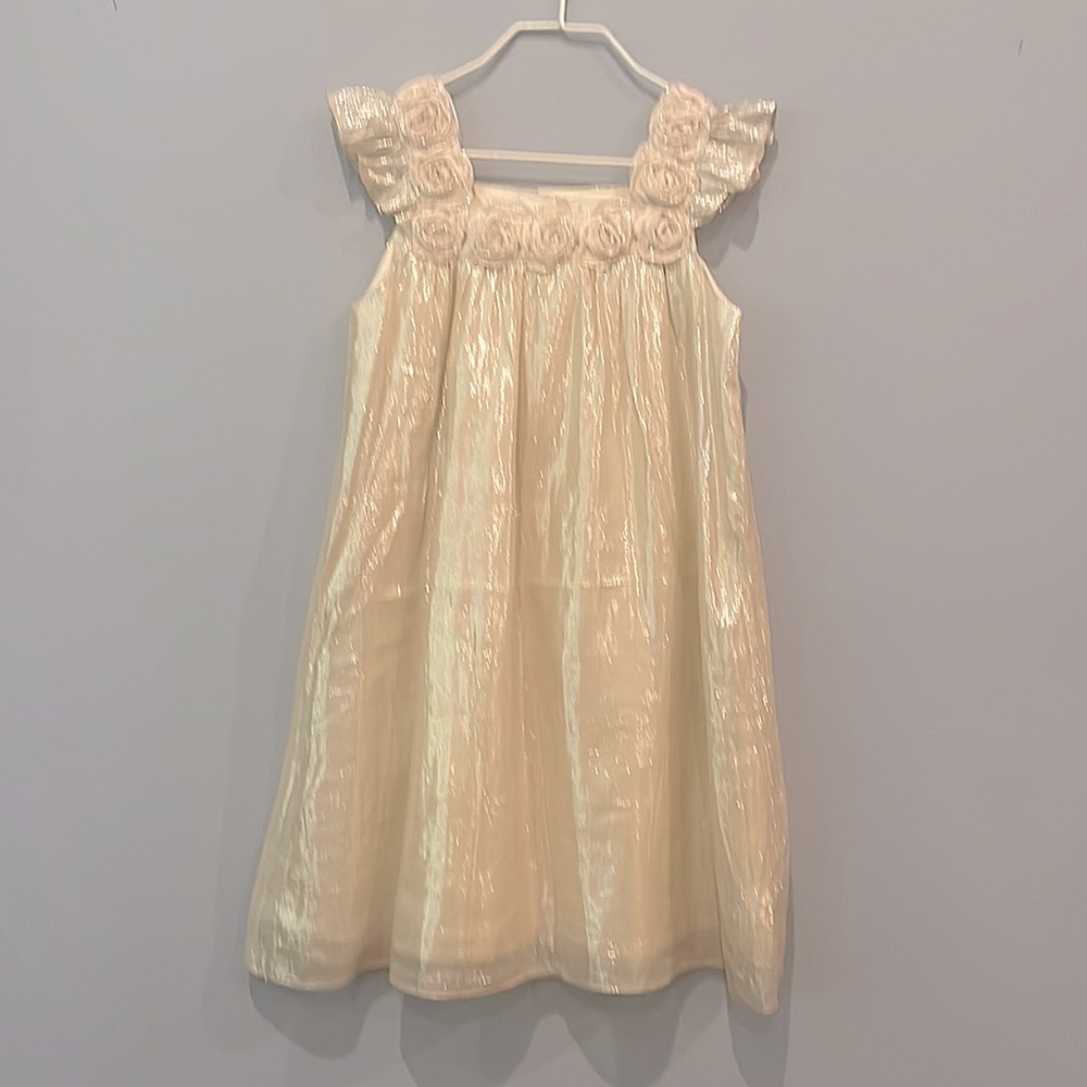 Dressy gold girls dress for occasions